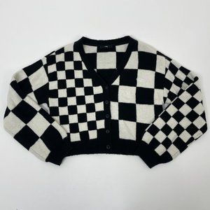 BRAND NEW WITH TAGS BLACK & WHITE MIX MATCH RELAX VANS CARDIGAN